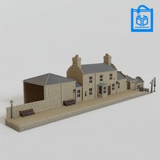 Dragonspire Train Station Tabletop Terrain 10/15/20/28/32MM/OO Gauge/N Gauge