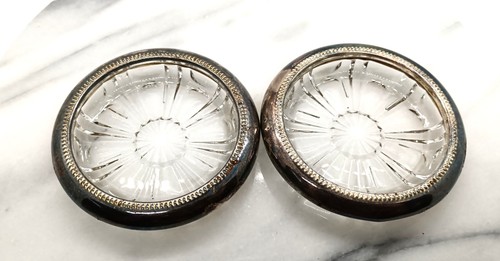 Pair vintage silver - silver, plate
