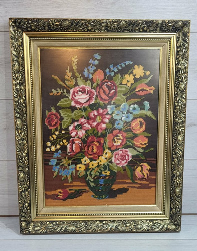 Vintage framed floral - vintage,