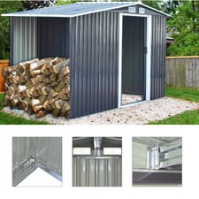 8X6ft, 8X8ft, 10X8ft Metal Garden Shed Summerhouses Tools Firewood House Storage