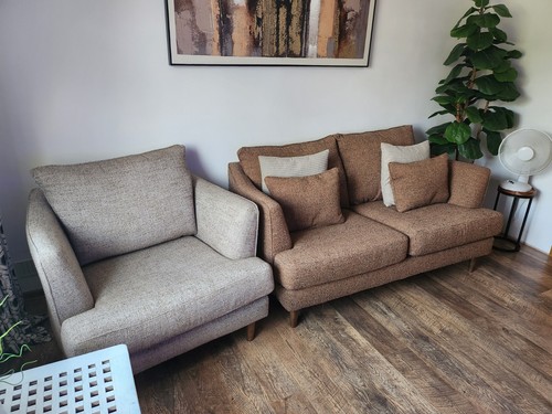Fabric sofa armchair set - fabric,