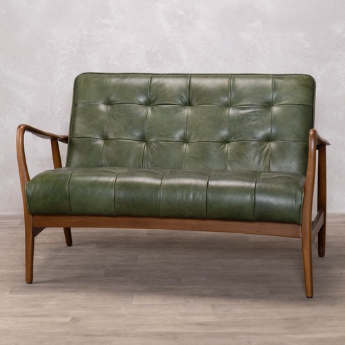 Pine green leather sofa - pine,
