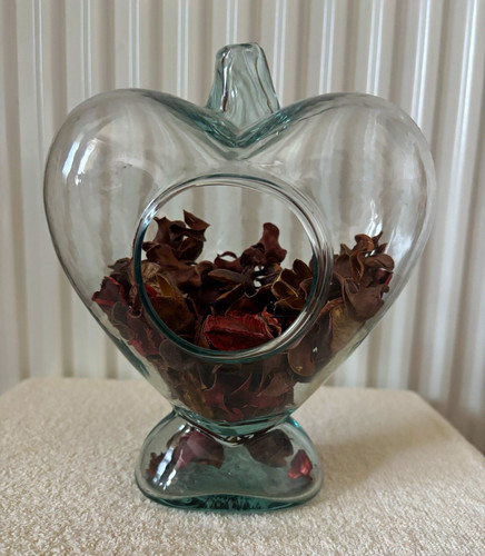Clear glass heart - clear,