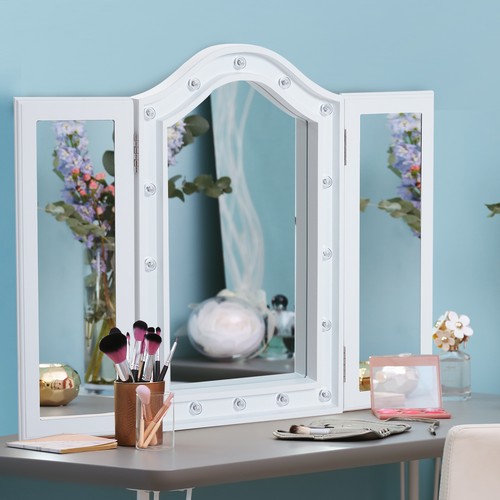 Lighted tri fold vanity mirror - vanity,
