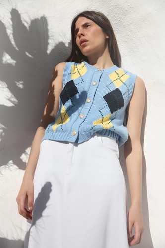 Zara blue yellow - yellow, diamond