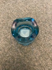 Blue Glass Candle Holder