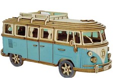 VW Volkswagon Campervan Car Creative 3D DIY Wooden Craft kit Blue