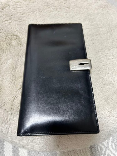 Gucci black leather long - black,