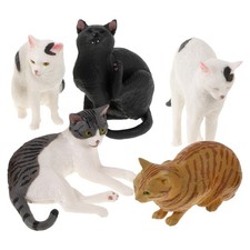 5Pcs Realistic Cat Figurines