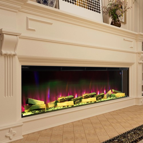Side media electric fire - 3-side,