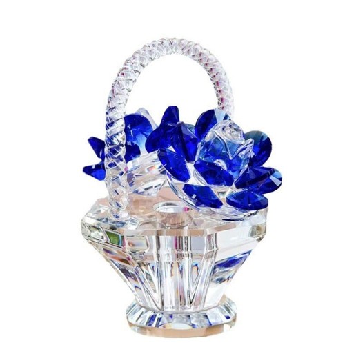 Small crystal flower basket - crystal,
