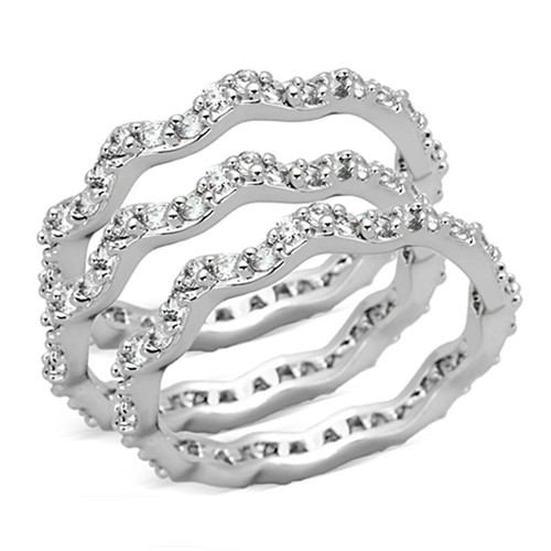 Silver stacking bands - silver,