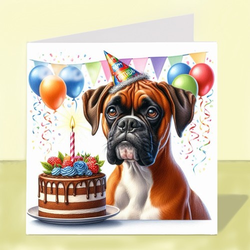 Boxer dog birthday - birthday, greetings