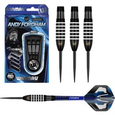 Andy Fordham Black Onyx with White Rings 90% Tungsten Steel Tip Darts by Winmau 