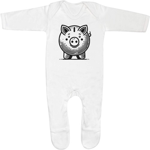 Piggy bank baby sleepsuit - baby,
