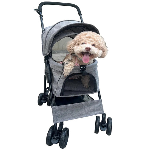 Grey travel pet stroller dog - grey,