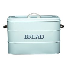 Living Nostalgia Bread Bin with Traditional top-opening lid -Vintage Blue