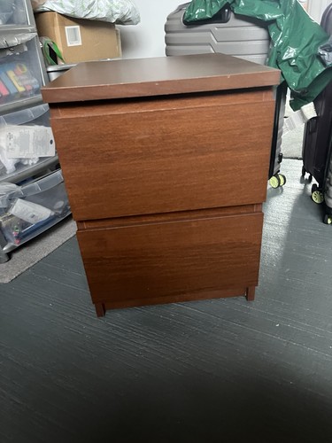 Ikea malm walnut bedside - walnut, 2