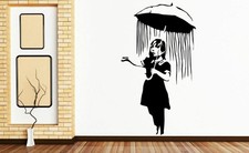 Banksy Nola Umbrella Girl Wall