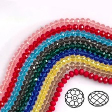Rondelle Round Czech Crystal Glass Faceted Beads 2x3, 3x4,4x6, 6x8mm Jewellery