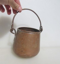 Small Vintage Copper Bucket Handle Old Planter Tub Plant Pot 4.5"W