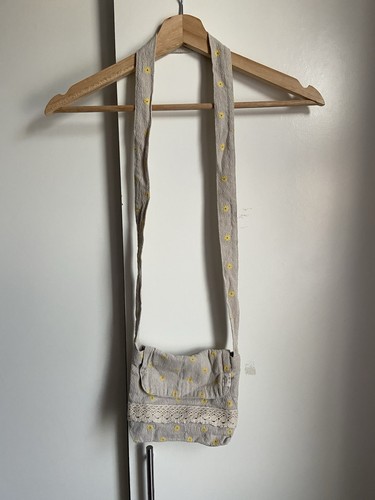 Cottagecore linen crossbody - cottagecore,