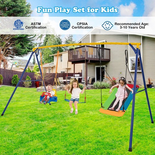 Kids swing set metal - 3-in-1,