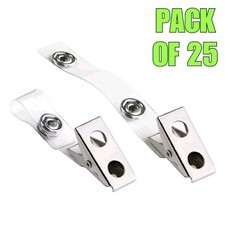 25pcs Metal Badge Clips with