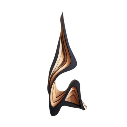 Curved wooden art statue