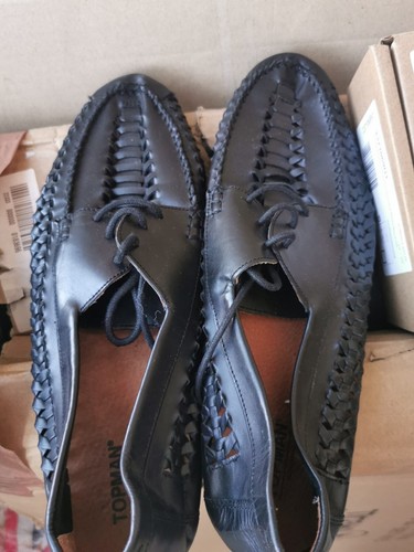 Topman mens black leather lace - topman,