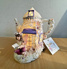 Fairy Fantasy By Regency Light Up Teapot Fairy Reading Figure Sculpture
