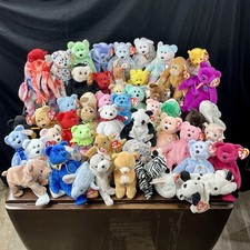 Large 52x TY BEANIE BEAR COLLECTION Various 1990s 2000s Most With Tags Retired