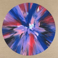 Damien Hirst. Circle Spin Painting 2009. Unique. Signed. Unframed. 
