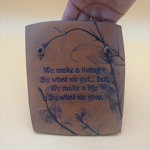 Terracotta wall plaque with - wall,