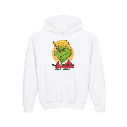 Youth hoodie grinch - grinch, face