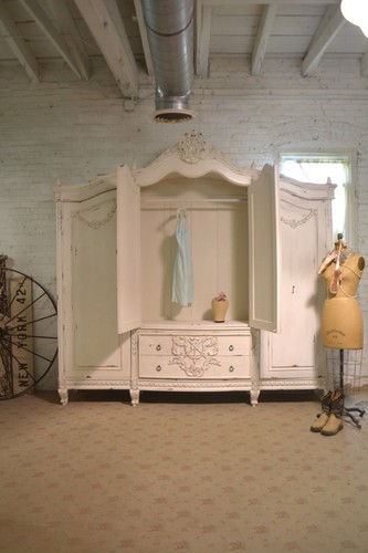 French armoire painted cottage - armoire,