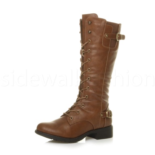 Womens ladies low heel buckle