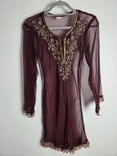 Womens indian sheer maroon - sheer,