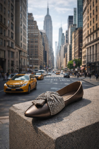 New bronze bow detail shoes
