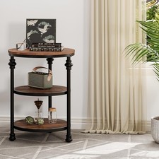 Round Side Table with Charging