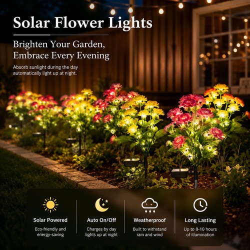 Solar led flower - flower, lights
