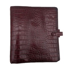Vintage Filofax Croc A5 Ascot Burgundy leather Organiser Case rare VGC