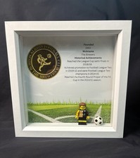 Burton Albion FC Handcrafted Minifigure In Frame Brand New