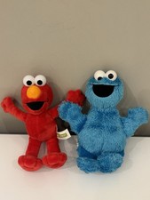 Elmo And Cookie Monster Sesame Street Soft Plushies 9” - SUPERB