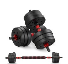 Weights Dumbbell Handle Bars Pair - Excellent For Home Gym Training 10kg 