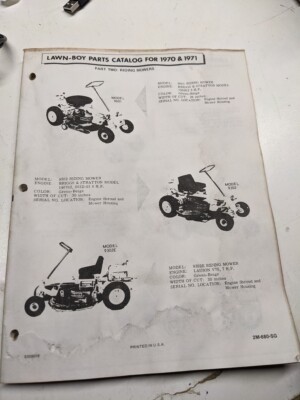 Lawn boy part list - part, 1971