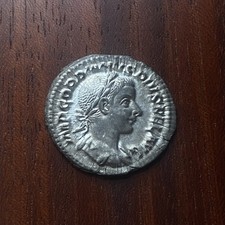 Silver Denarius of Gordian III, issued AD 241, featuring standing Pietas