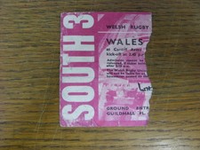 16/01/1965 Ticket: Rugby Union