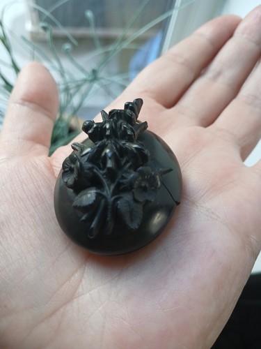 Antique vulcanite locket - antique,