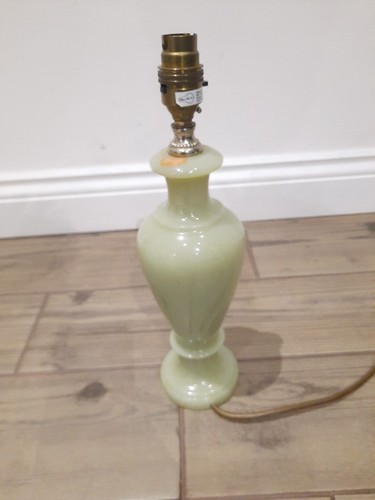 Pale green ceramic candlestick - green,